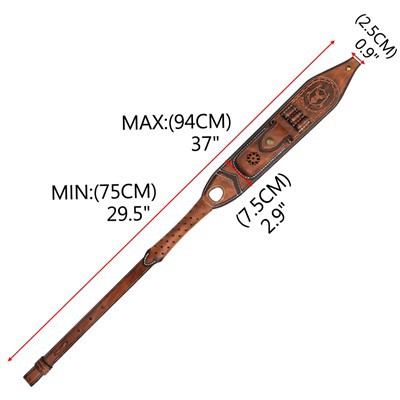 Leather Gun Sling Padded Shoulder Strap With Ammo Holder Pouch