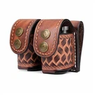 Tourbon Leather Double Speedloader Sak pou .38 .357 .44 .45