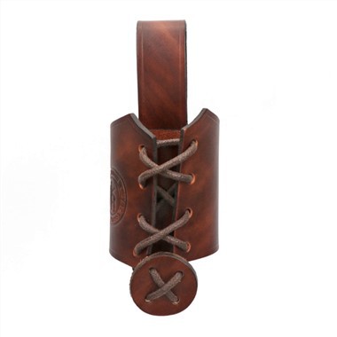 Tourbon Bwè kòn Leather Holster Rach byè Cup Holder Hanger Pou senti